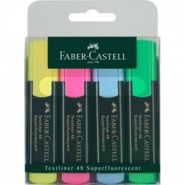 Faber-castell Textliner 48 Pack De 4 Marcadores Fluorescentes - Punta Bi...