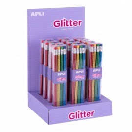 Apli Glitter Collection Lapices De Grafito Con Goma - 2mm Hb - 12 Packs ...