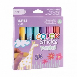 Apli Color Sticks Temperas Solidas - Pack 6 Unidades De 6g En Colores Pa...