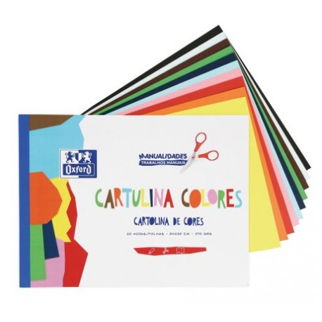10 X Oxford Bloc Encolado De Cartulinas De Colores Formato A4+ - 10 Hoja...