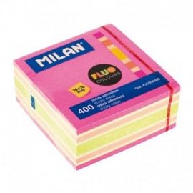 Milan Bloc De 400 Notas Adhesivas Fluo - Removibles - 76mm X 76mm - Colo...