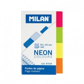 Milan Bloc De 160 Puntos De Pagina Neon - Removibles - Medidas 50mm X 20...