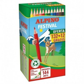 Alpino Festival Pack De 144 Lapices De Colores - Mina De 3mm - Ideal Par...
