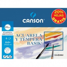 Canson Minipack De 6 Hojas Acuarela Basik 24x32 370g - 20% Hojas Gratis ...