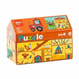 Apli Kids Puzle Granja - 24 Piezas De 7x7cm - Diseño Infantil Y Colorido...