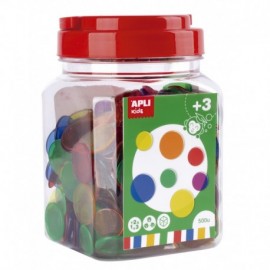 Apli Kit De 500 Piezas Redondas De Plastico Transparente - 25mm Y 18mm -...