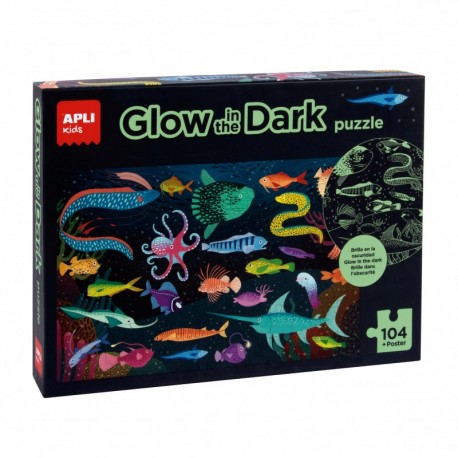 Apli Kids Puzle Fluorescente "glow In The Dark" Tematica Oceano - 104 Pi...