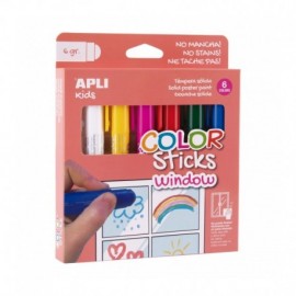 Apli Kids Color Sticks Window Pack 6 Temperas Solidas 6gr - Especiales P...