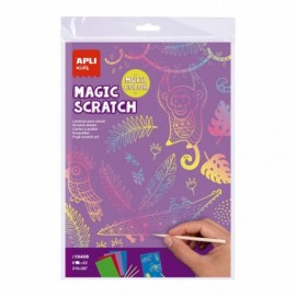 Apli Magic Scratch Colores Pack De 8 Laminas Para Rascar - Medidas 210 X...