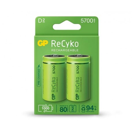 Gp Recyko Pack De 2 Pilas Recargables 5700mah D 1.2v - Precargadas - Cic...