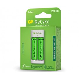 Gp Recyko Pack De Cargador Usb + 2 Pilas Recargables 2100mah Aa