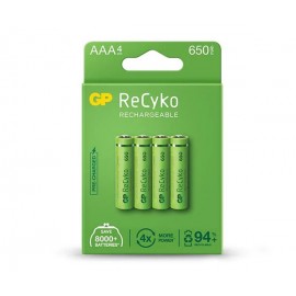Gp Recyko Pack De 4 Pilas Recargables 650mah Aaa 1.2v - Precargadas - Fa...