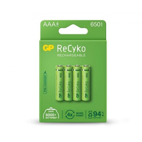 Gp Recyko Pack De 4 Pilas Recargables 650mah Aaa 1.2v - Precargadas - Fa...