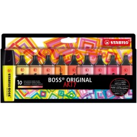 Stabilo Boss Original Arty Pack De 10 Marcadores Fluorescentes Colores C...