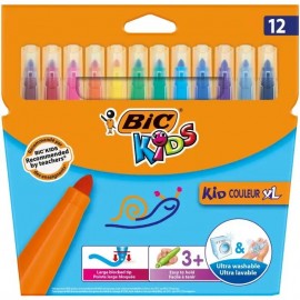 Bic Kids Couleur Xl Pack De 12 Rotuladores - Punta Ancha - Lavable - Col...