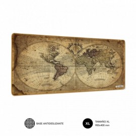 Subblim Alfombrilla De Escritorio Mapa Del Mundo Vintage - Tamaño 900x40...