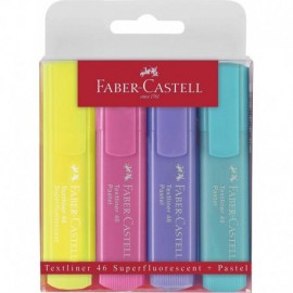 Faber-castell Textliner 46 Pastel Pack De 4 Marcadores Fluorescentes - P...
