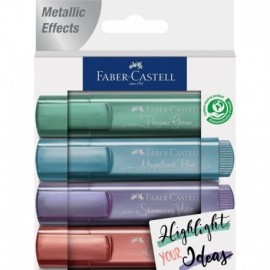 Faber-castell Textliner 46 Metallic Pack De 4 Marcadores Fluorescentes -...