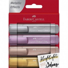 Faber-castell Textliner 46 Metallic Pack De 4 Marcadores Fluorescentes -...