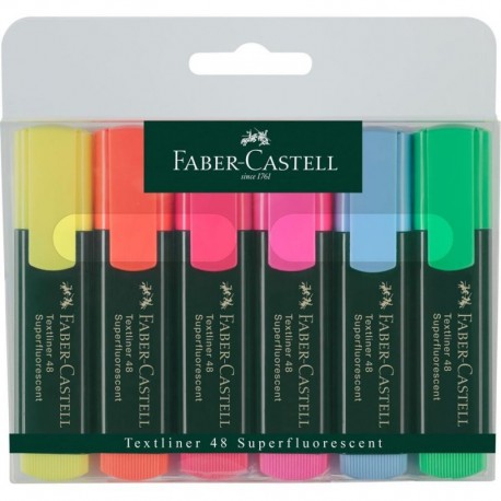 Faber-castell Textliner 48 Pack De 6 Marcadores Fluorescentes - Punta Bi...