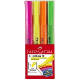 Faber-castell Textliner 38 Pack De 4 Marcadores Fluorescentes - Cuerpo F...