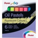 Pentel Oil Pastels Pack De 6 Pasteles Oleo Fluorescentes - Blandos¸ Crem...
