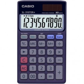 Casio Sl-310ter+ Calculadora De Bolsillo - Pantalla Lc Extragrande De 10...