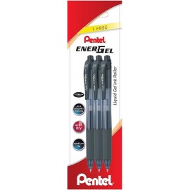 Pentel Energel X Pack De 3 Boligrafos De Bola Retractiles Tinta Gel - Pu...