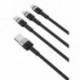 Xo Cable Nbq191 Carga Rapida 40w 3 En 1 - Micro + Tipo C + Lightning A Usb