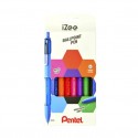 Pentel Izee Pack De 8 Boligrafos De Bola Retractiles - Punta 0.7mm - Tra...